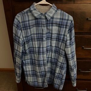 L.L. Bean Blue and Gray Plaid Shirt